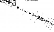 OUTPUT SHAFT, PEDN - A06MH50AQ/AX/AY/AZ/AL/AT