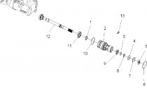 DRIVE TRAIN, GEARCASE PEDN OUTPUT SHAFT - A08MN50AF/AN/AQ/AS/AX